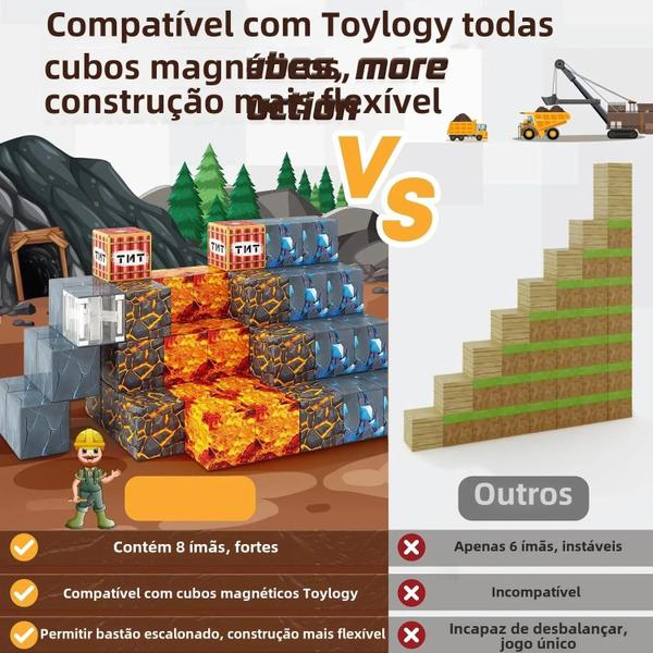 Imagem de Blocos de Construção Magnéticos para Crianças (3+ Anos) - Modelo DIY