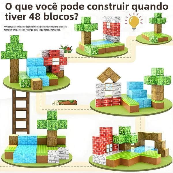 Imagem de Blocos de Construção Magnéticos para Crianças (3+ Anos) - Modelo DIY