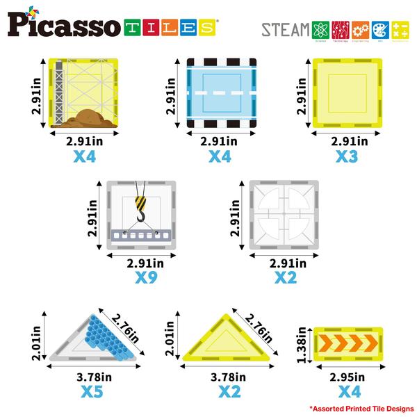 Imagem de Blocos de construção magnéticos PicassoTiles PTQ11 com 8 veículos