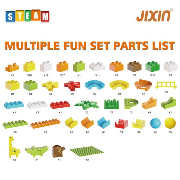 Imagem de Blocos de construção Marble Run JIXIN Dinosaur Kids 4-8 anos 187 unidades