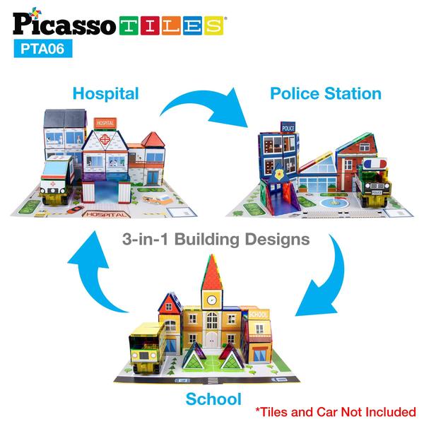 Imagem de Blocos de Construção Picasso Tiles 80 Unidades - Ideal para Escola, Hospital e Polícia