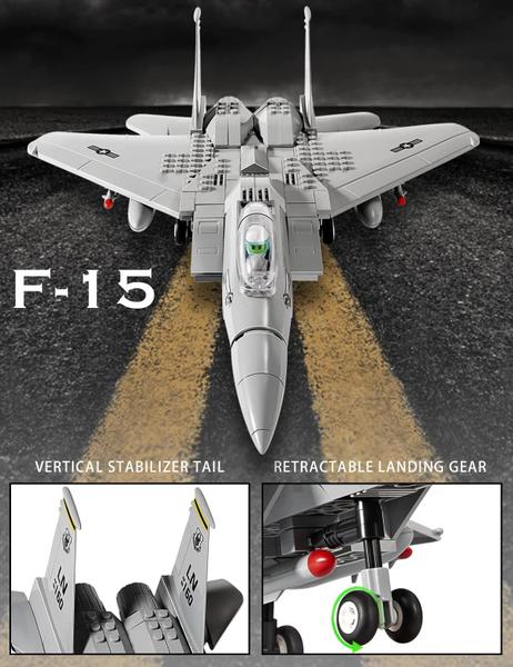 Imagem de Blocos de construção SEMKY Military F-15 Eagle Fighter Jet