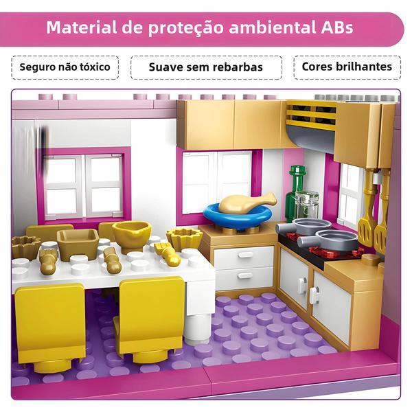 Imagem de Blocos De Construção De Vilão De Dois Andares De Verão Para Meninas Zkzc 1018pcs Cidade Jardim Flor