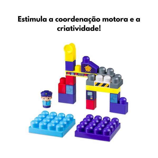 Imagem de Blocos de Encaixe Polícia Cubic Jr 20 Peças Multikids - BR1390