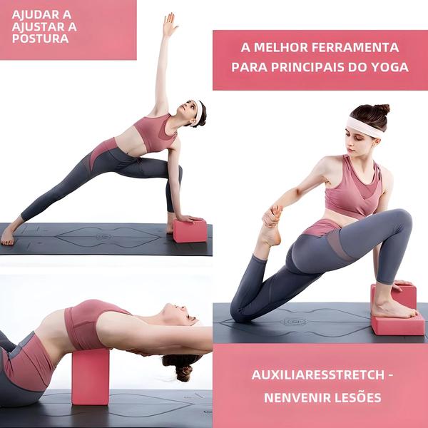 Imagem de Blocos de Ioga e Pilates de EVA - Kit de Exercícios com Cubos e Tapetes