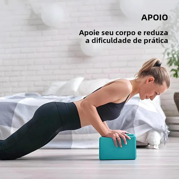 Imagem de Blocos de Ioga e Pilates de EVA - Kit de Exercícios com Cubos e Tapetes