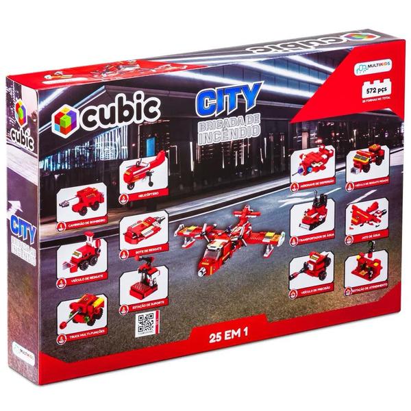 Imagem de Blocos de Montar - 25-1 - Cubic - Brigada de Incêndio - 572 peças - Multikids