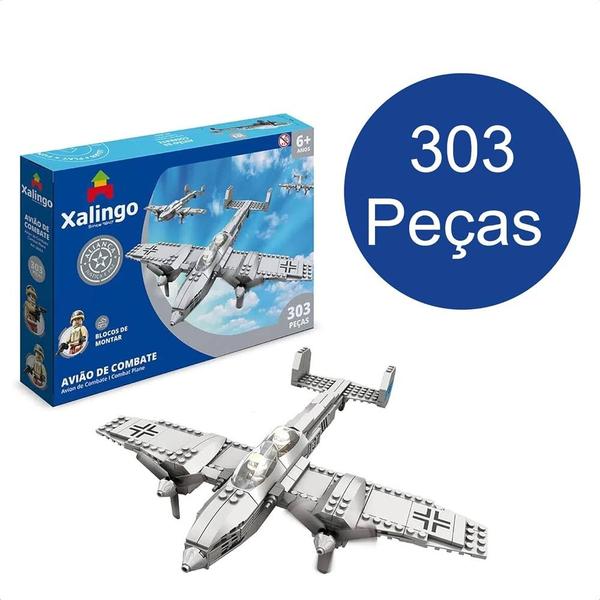 Imagem de Blocos de Montar Avião de Combate 303 Peças Xalingo