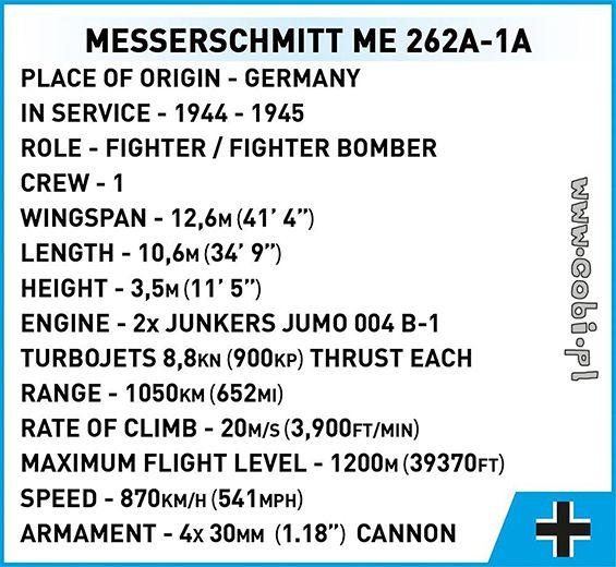 Imagem de Blocos De Montar Avião Messerchmitt ME 262A-1A Cobi 390 Pçs