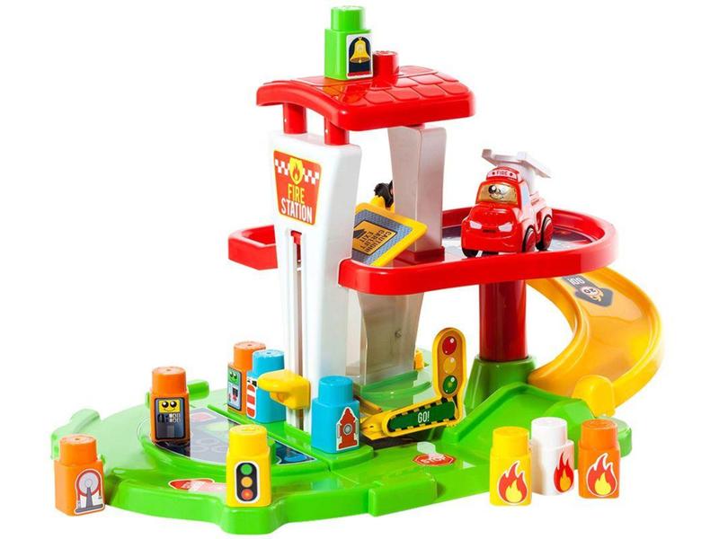 Imagem de Blocos de Montar Baby Land Postinho Estação de - Resgate Cardoso Toys 11 Peças