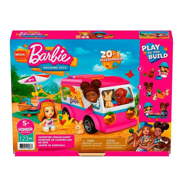 Imagem de Blocos de Montar Barbie Building Sets Mega Wonder Builders Camper de Aventuras 123 pçs - GWR35 - Mattel