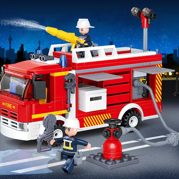 Imagem de Blocos de Montar - Bombeiro - Caminhão de Bombeiro com Hidrante - 343 pcs - Multikids