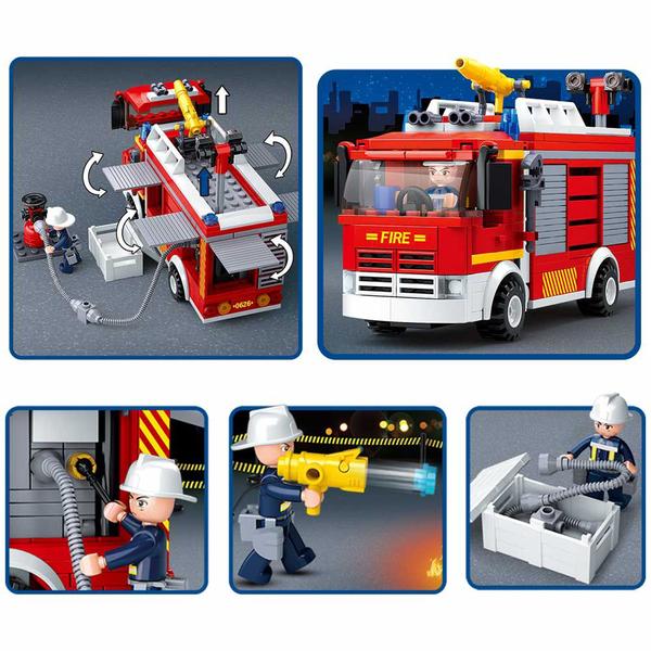 Imagem de Blocos de Montar - Bombeiro - Caminhão de Bombeiro com Hidrante - 343 pcs - Multikids