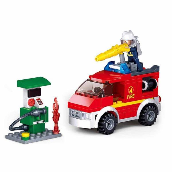 Imagem de Blocos de Montar - Bombeiro - Caminhão de Bombeiro com Posto - 136 pcs - Multikids