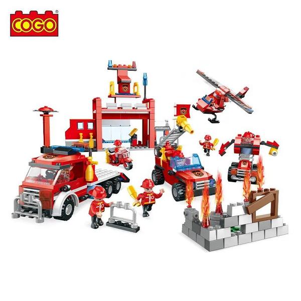 Imagem de Blocos de Montar Coleção Fogo Bombeiros 3 em 1 107pcs 3018-6 - Dorémi