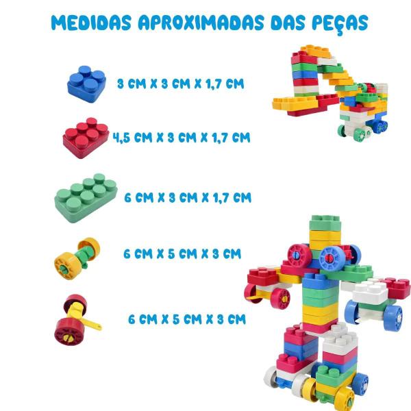Imagem de Blocos De Montar Colorido Brinquedo Educativo 56 Peças