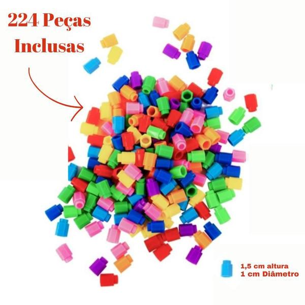 Imagem de Blocos de Montar com 224 peças Crie Formas Divertidas Infantil