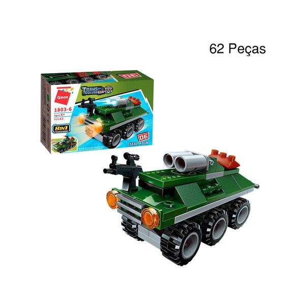 Imagem de Blocos de Montar Com 62 Peças Tanque de Mísseis Militar Coleção Combat Zones Series Qman