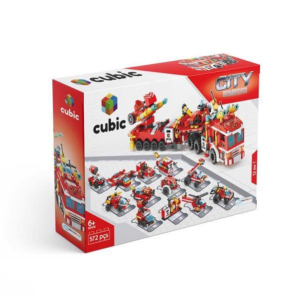 Blocos de Montar Cubic 12 em 1 Bombeiro Resgate 557 Pçs Multikids Imagem de Blocos de Montar Cubic 12 em 1 Bombeiro Resgate 557 Pçs Multikids