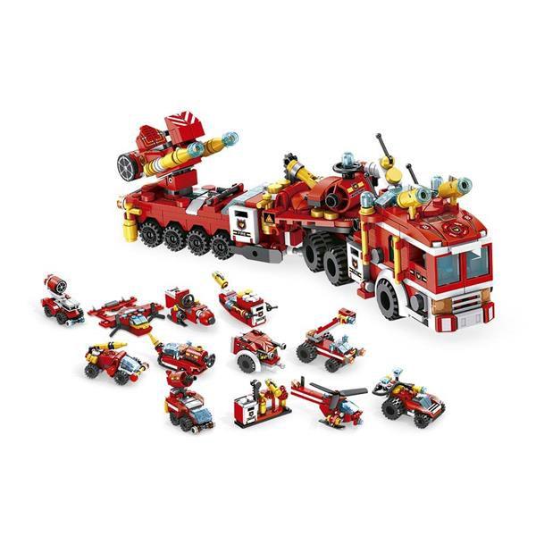 Blocos de Montar Cubic 12 em 1 Bombeiro Resgate 557 Pçs Multikids Imagem de Blocos de Montar Cubic 12 em 1 Bombeiro Resgate 557 Pçs Multikids