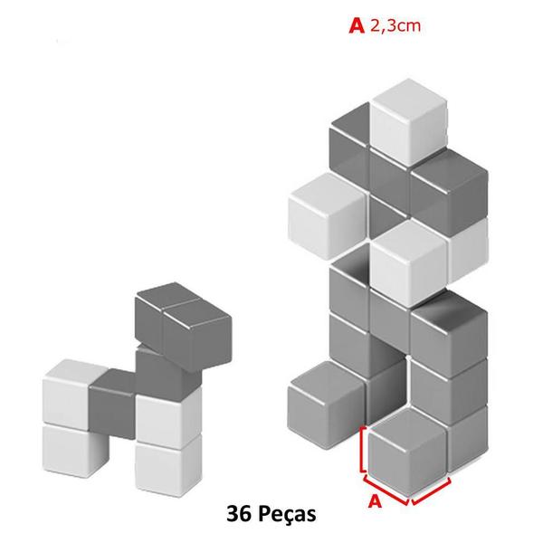 Imagem de Blocos De Montar Cubo Magnético Magforma Brinquedo 36 Peças