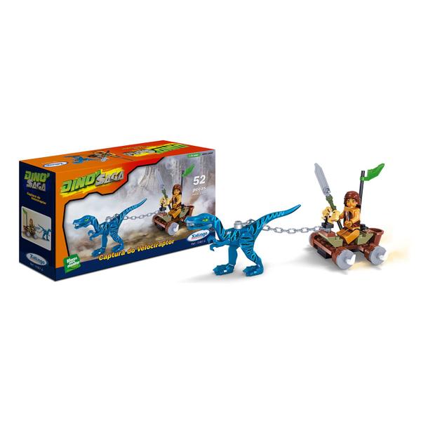 Imagem de Blocos de montar Dino Saga Captura Do Velociraptor 52 peças