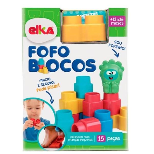 Blocos De Montar Fofo Blocos 15 Peças Elka 1010 Imagem de Blocos De Montar Fofo Blocos 15 Peças Elka 1010