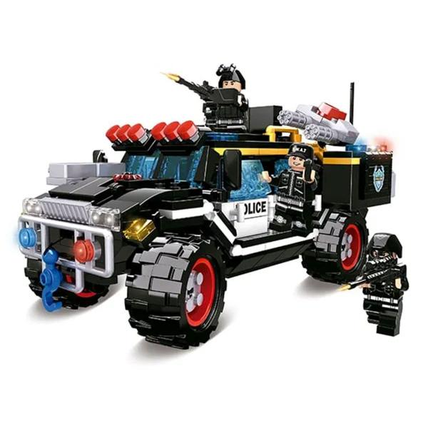 Imagem de Blocos de Montar Hummer Polícia Blindado Swat 664 Peças - Compatível Lego +6 Anos