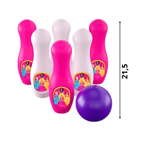 Blocos de Montar Infantil 48 Peças + Boliche Princesas - ggb brinquedos Imagem de Blocos de Montar Infantil 48 Peças + Boliche Princesas