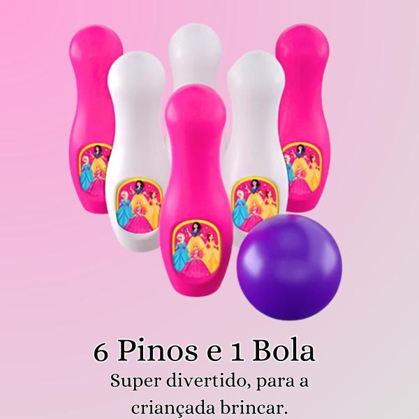 Blocos de Montar Infantil 48 Peças + Boliche Princesas - ggb brinquedos Imagem de Blocos de Montar Infantil 48 Peças + Boliche Princesas