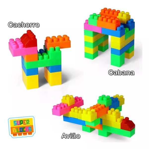 Imagem de Blocos de Montar Infantil 84 peças Super Blocos Brinquedo Educativo Paki Toys