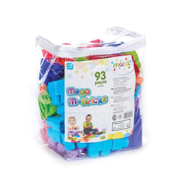 Imagem de Blocos de Montar Infantil Lego M-Bricks Com Rodinhas 93 Peças - Maral