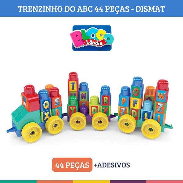 Imagem de Blocos De Montar Infantil Pedagogico 44 Peças Trenzinho 363