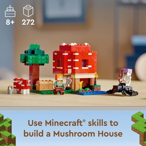 Imagem de Blocos De Montar Lego Minecraft Casa Cogumelo 272 Peças