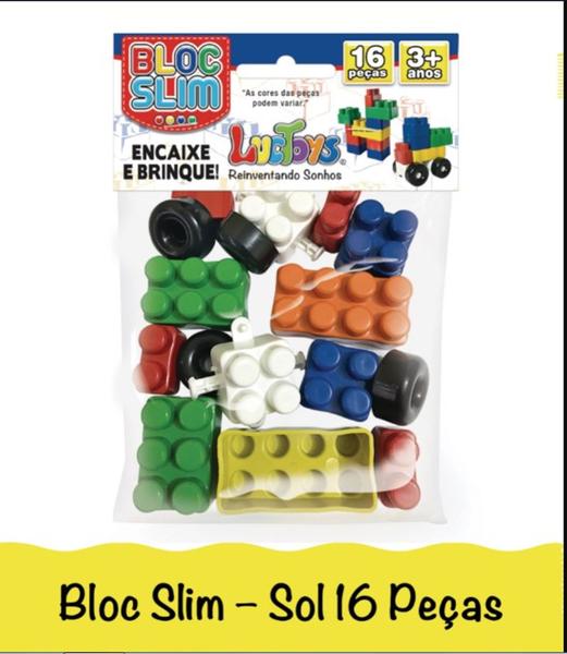 Imagem de Blocos De Montar Luctoys Blocslim 16 Peças