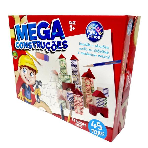 Blocos De Montar Madeira Com 45 Peças - Pais E Filhos - Pais & Filhos Imagem de Blocos De Montar Madeira Com 45 Peças - Pais E Filhos