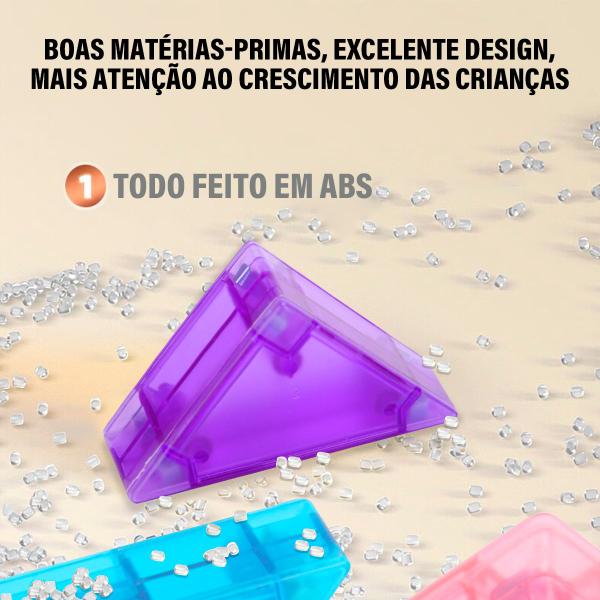 Imagem de Blocos De Montar Magnético Tangram Formas Geometricas Jogo Escolar Pedagógico Brinquedo Educativo Infantil