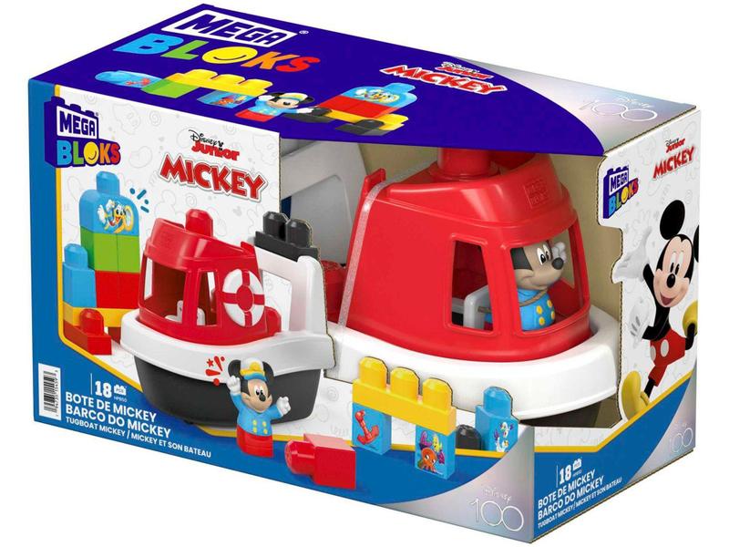 Imagem de Blocos de Montar Mega Bloks Barco  - Barco Clássico do Mickey 18 Peças