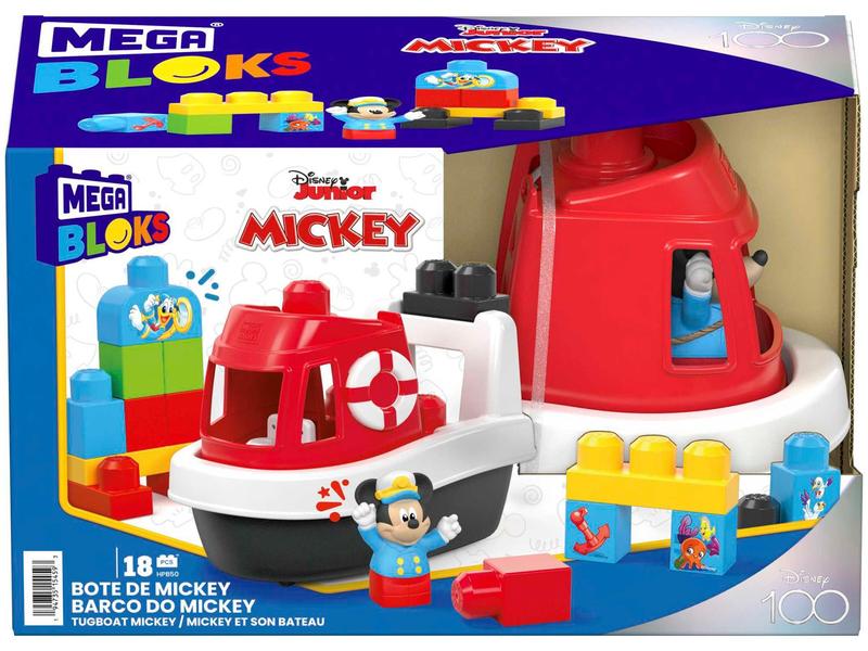 Blocos de Montar Mega Bloks Barco - Barco Clássico do Mickey 18 Peças Blocos de Montar Mega Bloks Barco - Barco Clássico do Mickey 18 Peças