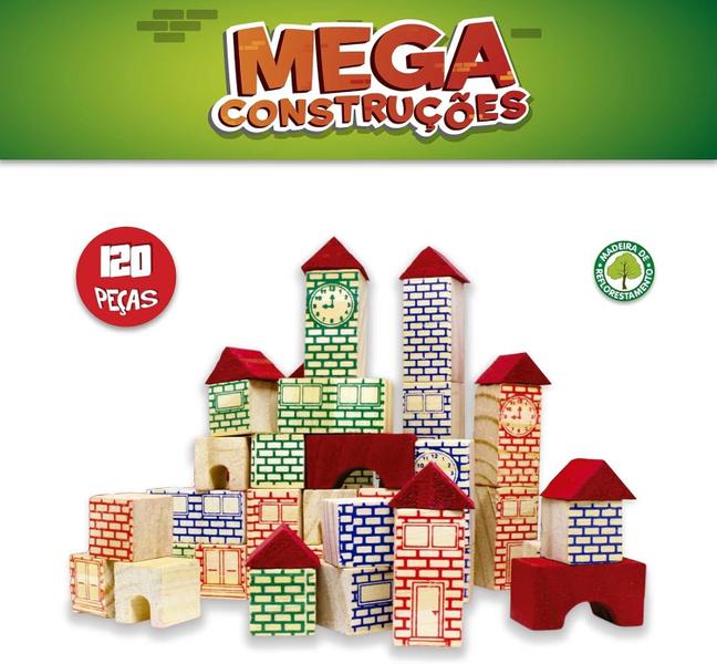 Blocos De Montar Mega Construções 120 Peças Pais E Filhos Imagem de Blocos De Montar Mega Construções 120 Peças Pais E Filhos