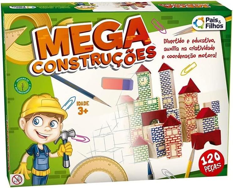 Blocos De Montar Mega Construções 120 Peças Pais E Filhos Imagem de Blocos De Montar Mega Construções 120 Peças Pais E Filhos
