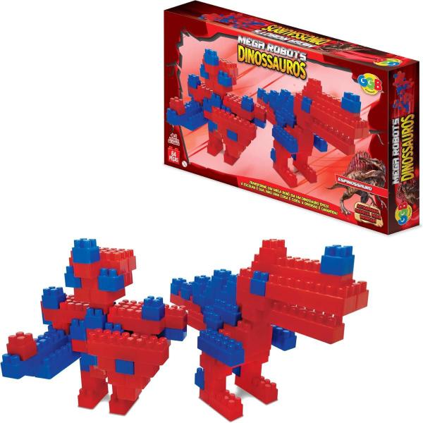 Blocos de Montar Mega Robots Espinossauro GGB Plast - GGB Brinquedos Imagem de Blocos de Montar Mega Robots Espinossauro GGB Plast