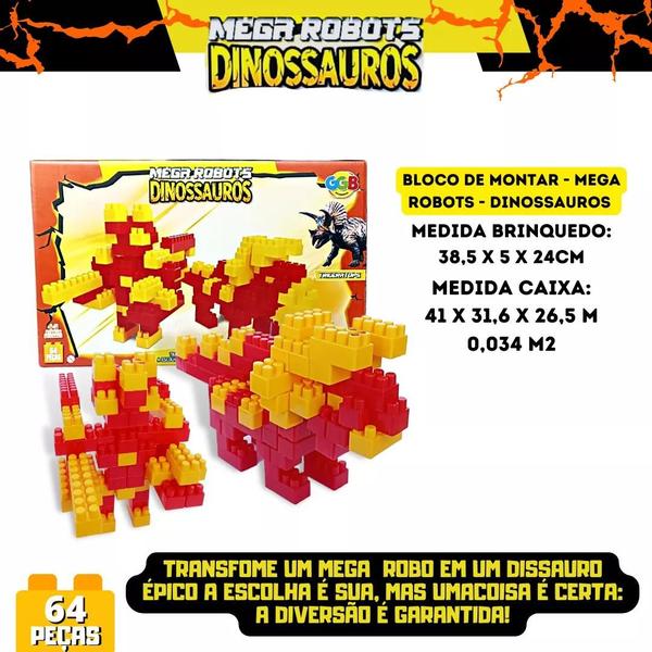 Imagem de Blocos De Montar Mega Robots Triceratops Ggb