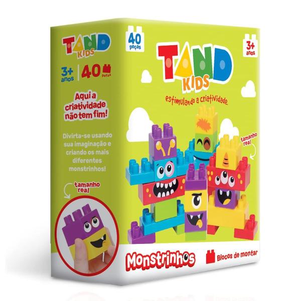 Blocos De Montar Monstrinhos 40 Peças Toyster 002587 Imagem de Blocos De Montar Monstrinhos 40 Peças Toyster 002587