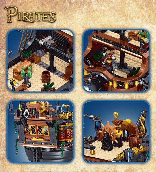 Imagem de Blocos De Montar Navio Pirata 1328 Peças (Com Caixa)