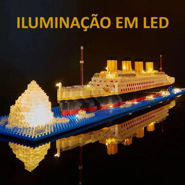 Imagem de Blocos De Montar Navio Titanic 1860 Peças Com Led Sem Caixa