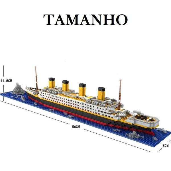 Imagem de Blocos De Montar Navio Titanic 1860 Peças Com Led Sem Caixa
