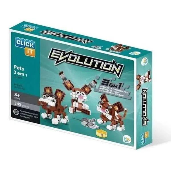 Imagem de Blocos De Montar Pets Playcis Evolution 349Pcs - Click It