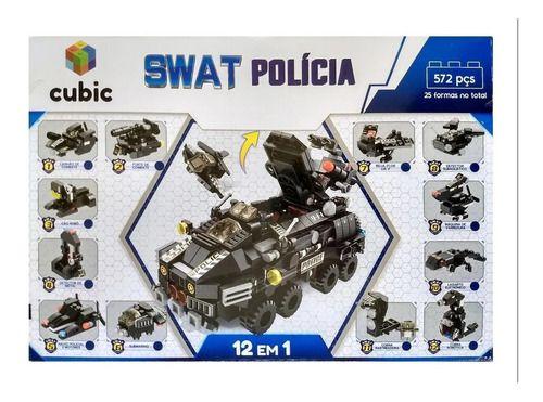 Imagem de Blocos De Montar Polícia 12 Em 1 Com 572 Pçs - Br1095 Multilaser