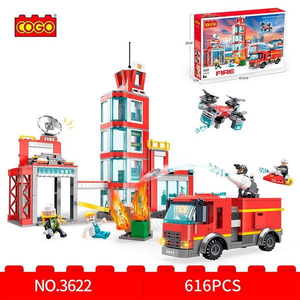 Imagem de Blocos de Montar Posto de Bombeiros 616pcs 3622 - Dorémi